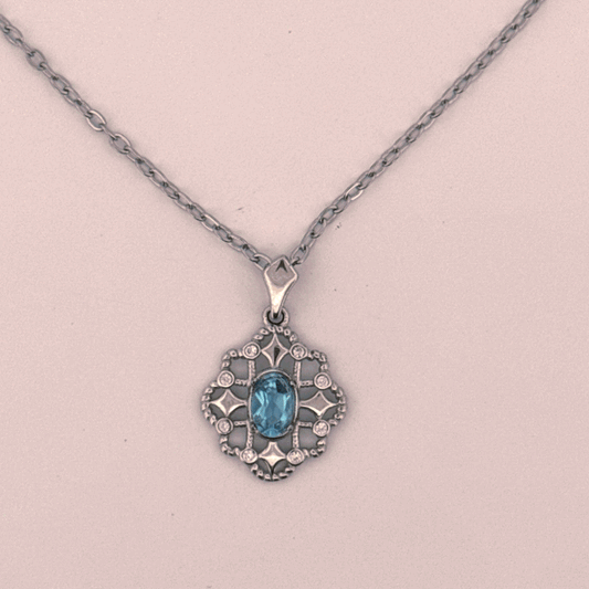 Blue Topaz S925 Necklace