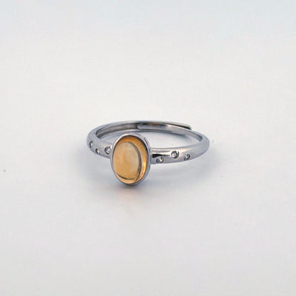 Citrine S925 Adjustable Ring