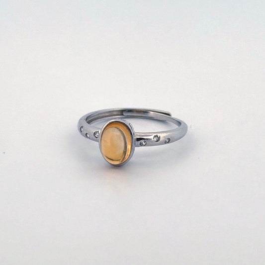 Citrine S925 Adjustable Ring