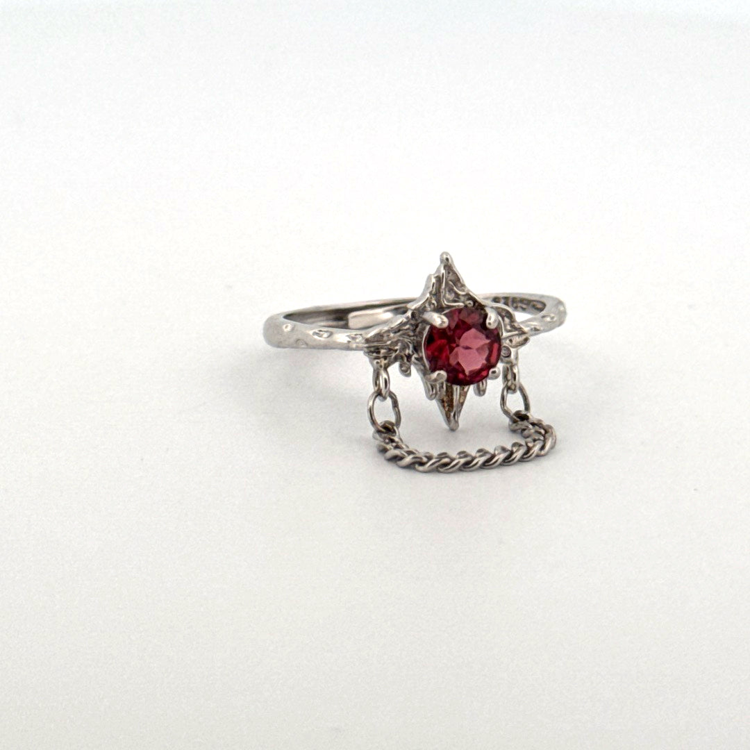 Garnet S925 Adjustable Ring