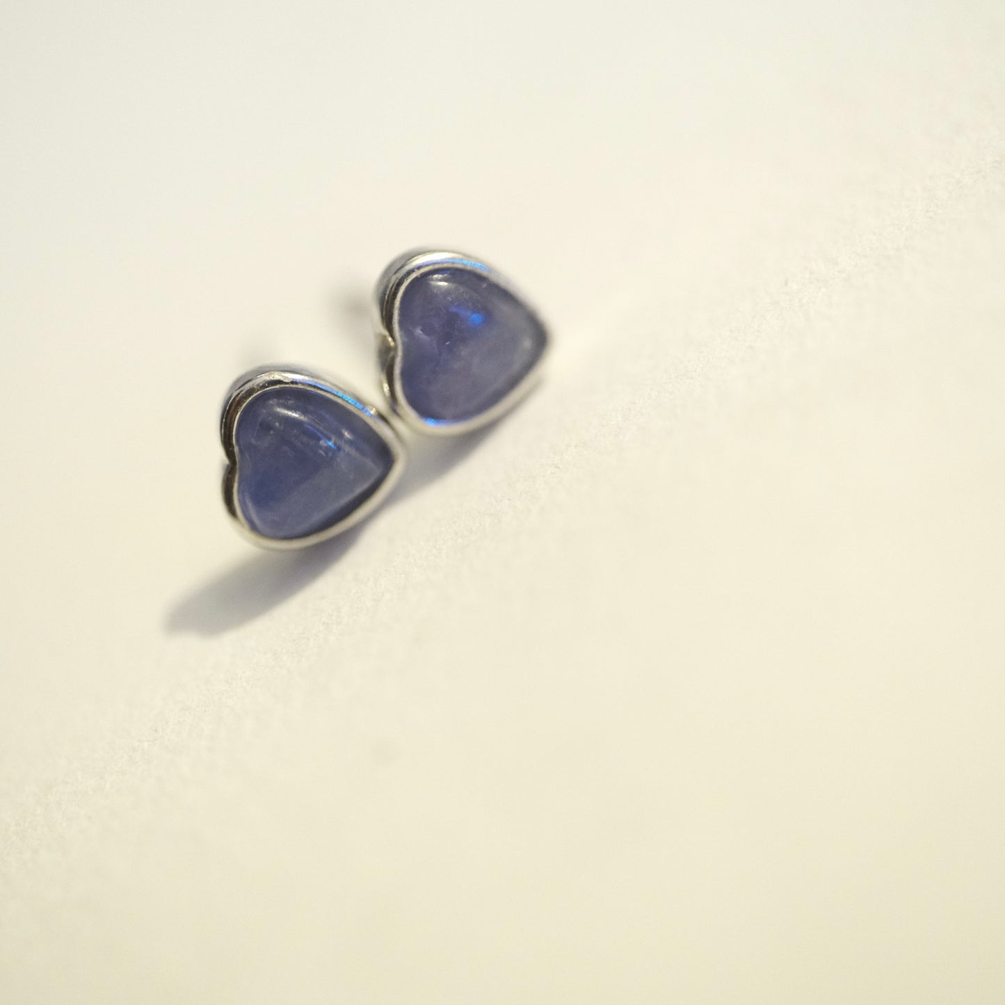 Labradorite Heart S925 Stud Earrings