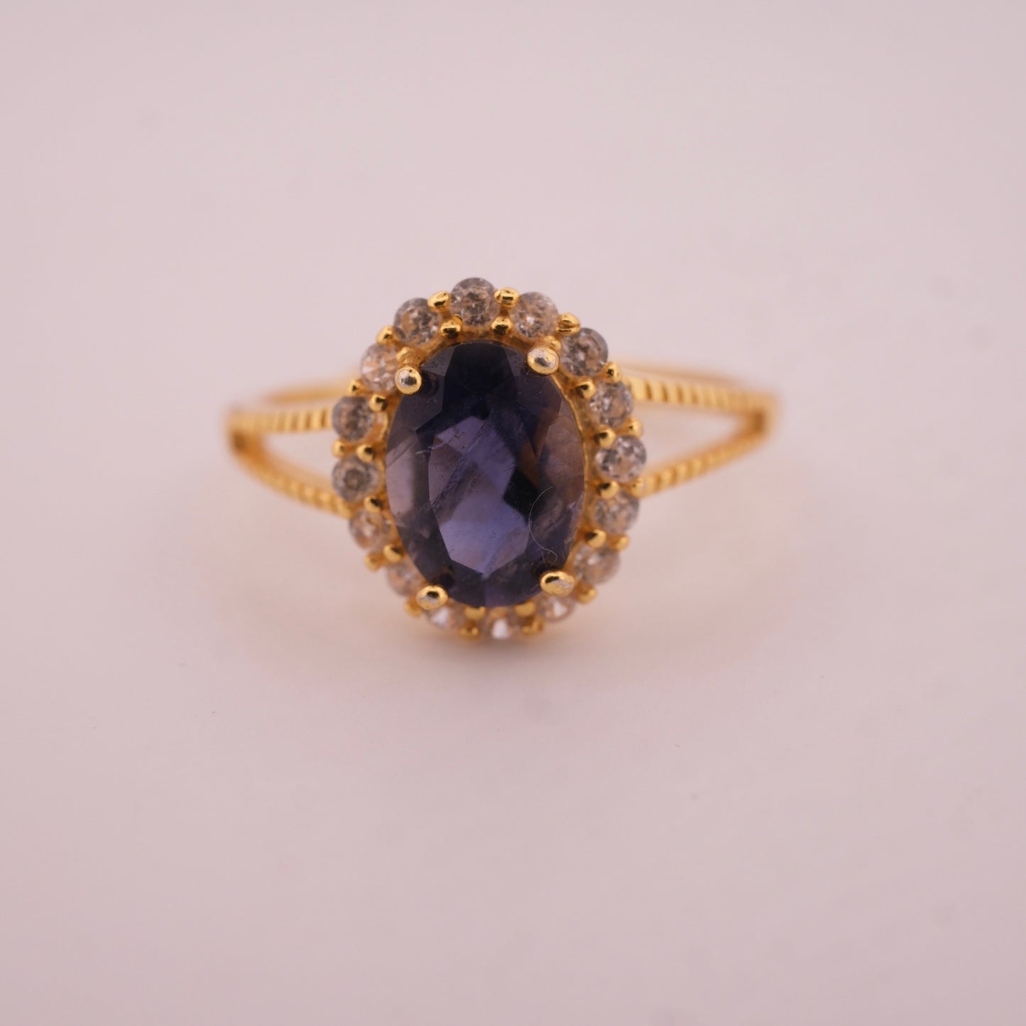 Sapphire S925 Adjustable Gold Ring