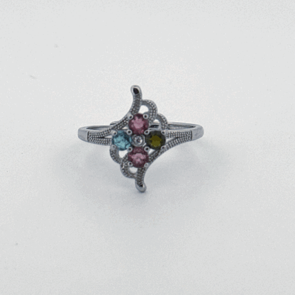 Rainbow Tourmaline S925 Adjustable Ring