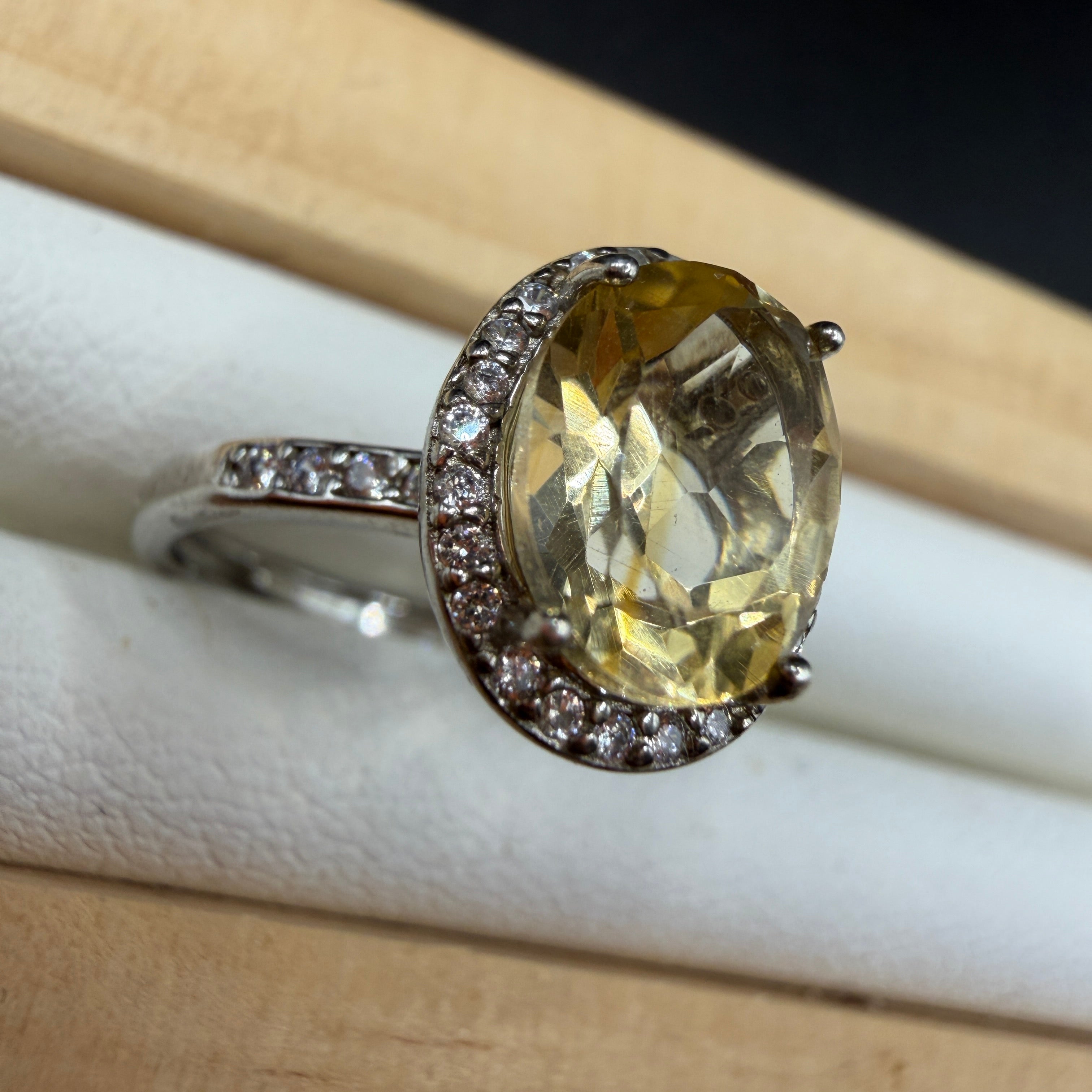 Citrine S925 Adjustable Ring