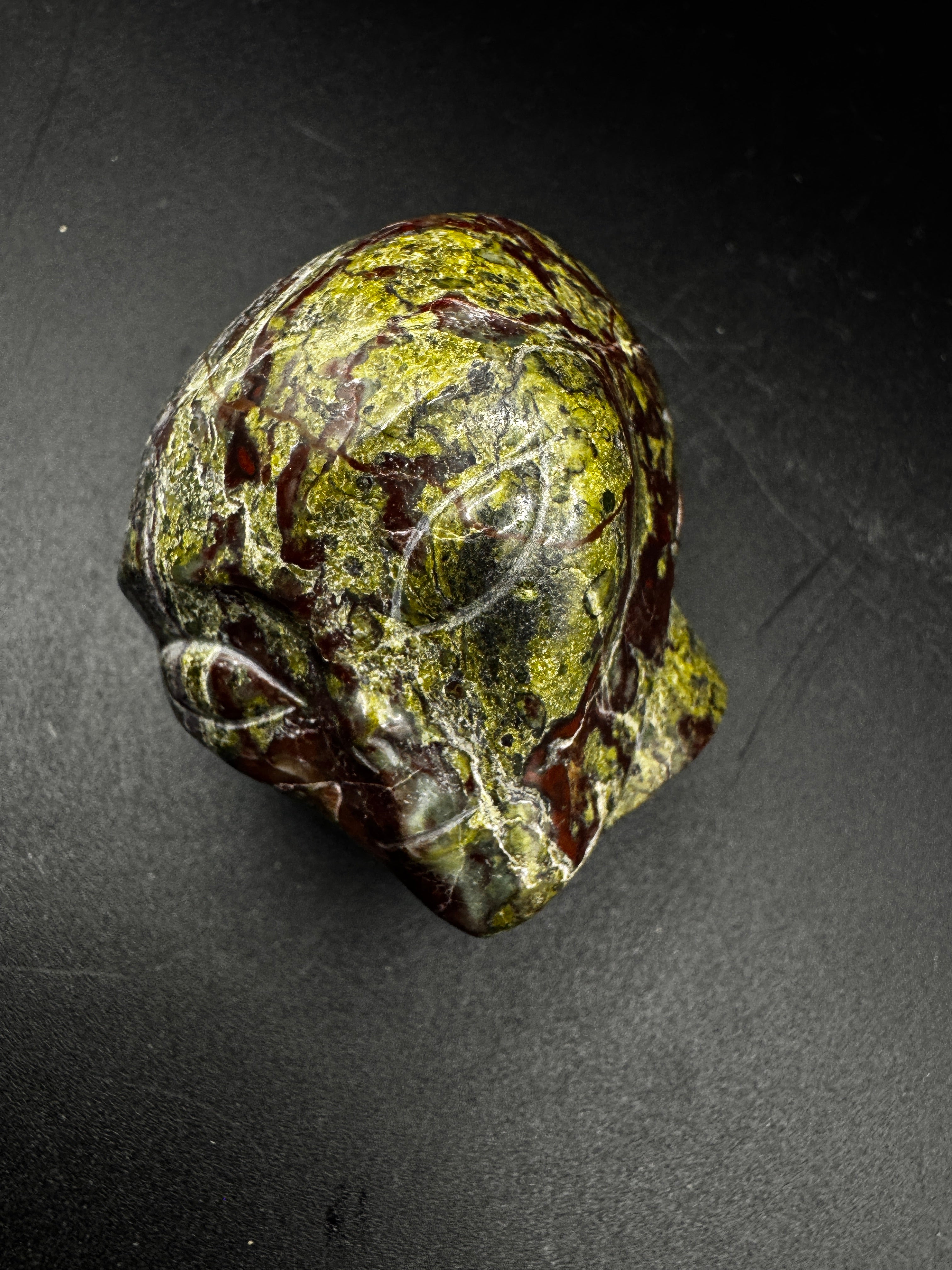 Dragon Stone Alien Head Carving