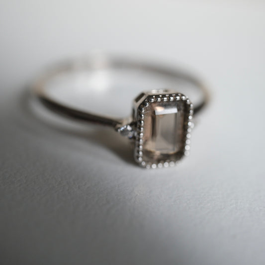Smokey Quartz S925 Adjustable Ring