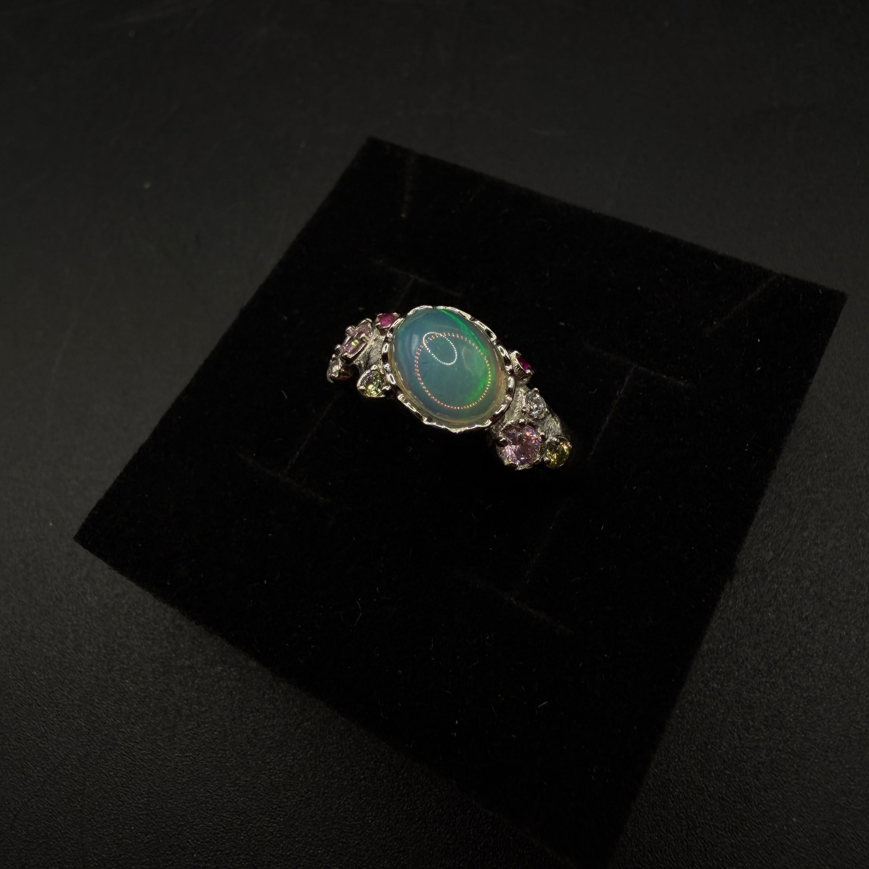 Opal Multi Gem S925 Certified Adjustable Ring