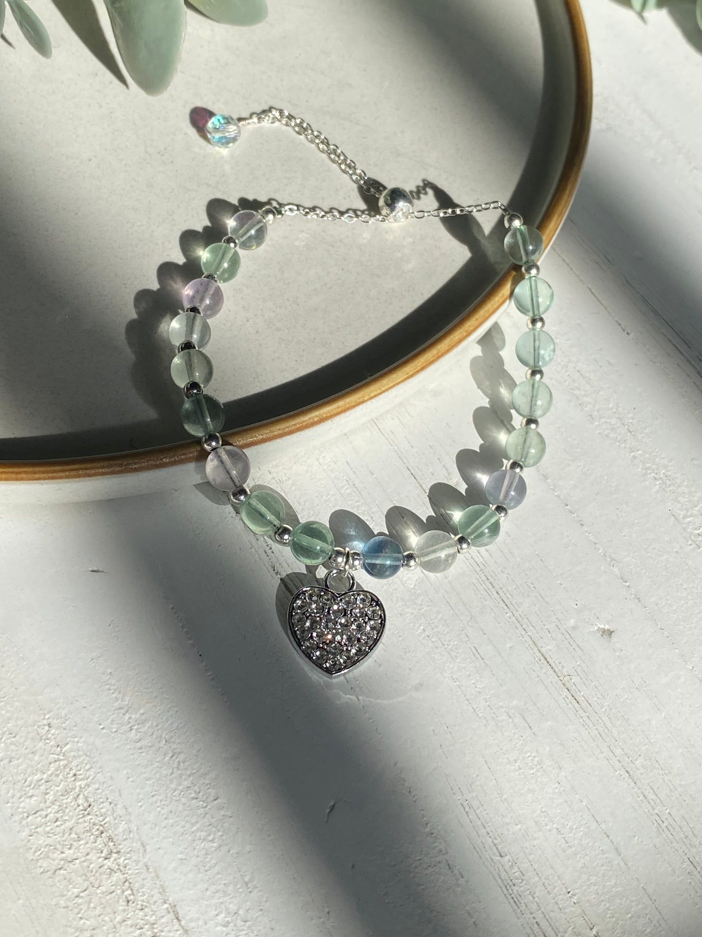 Fluorite Heart Bracelet