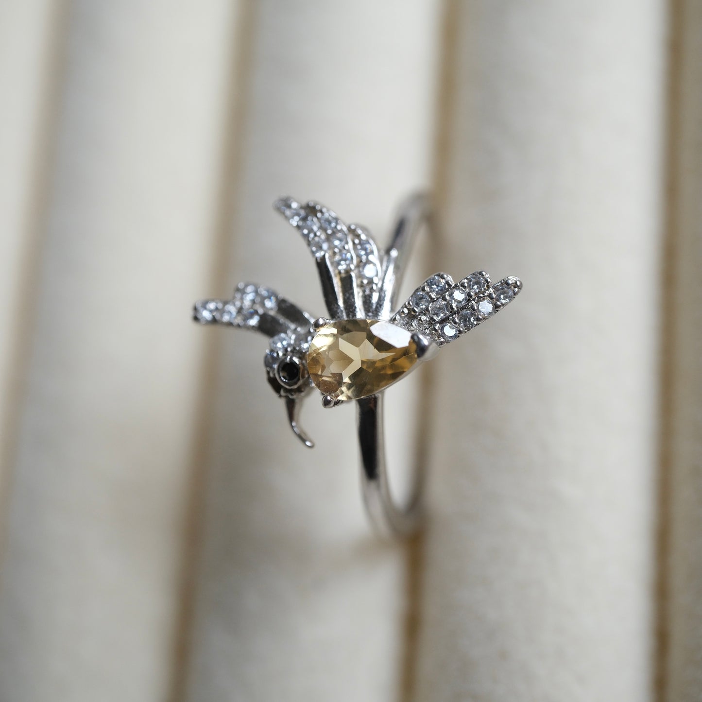 Citrine S925 Adjustable Ring