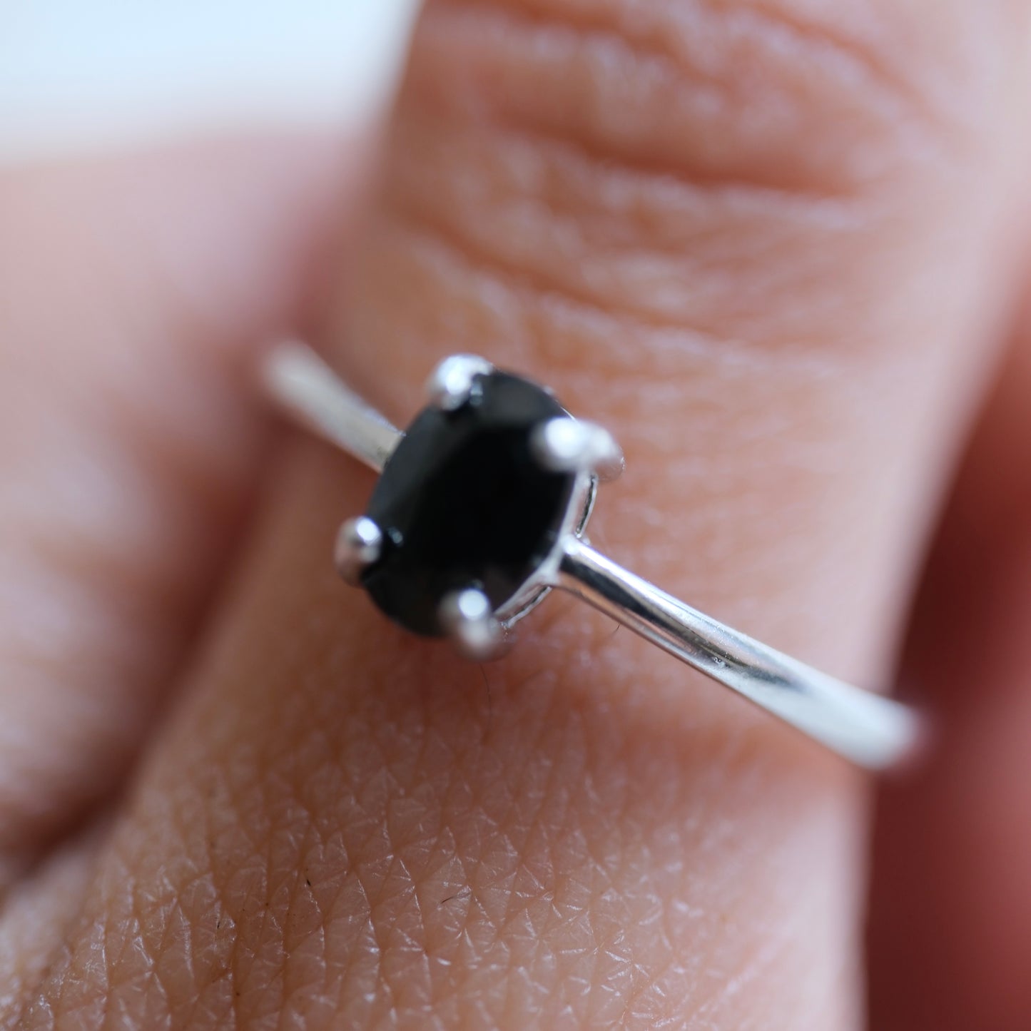 Obsidian S925 Adjustable Ring