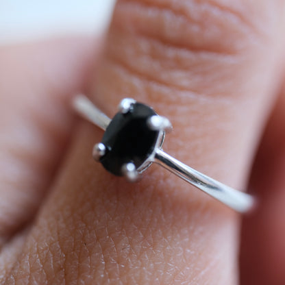 Obsidian S925 Adjustable Ring