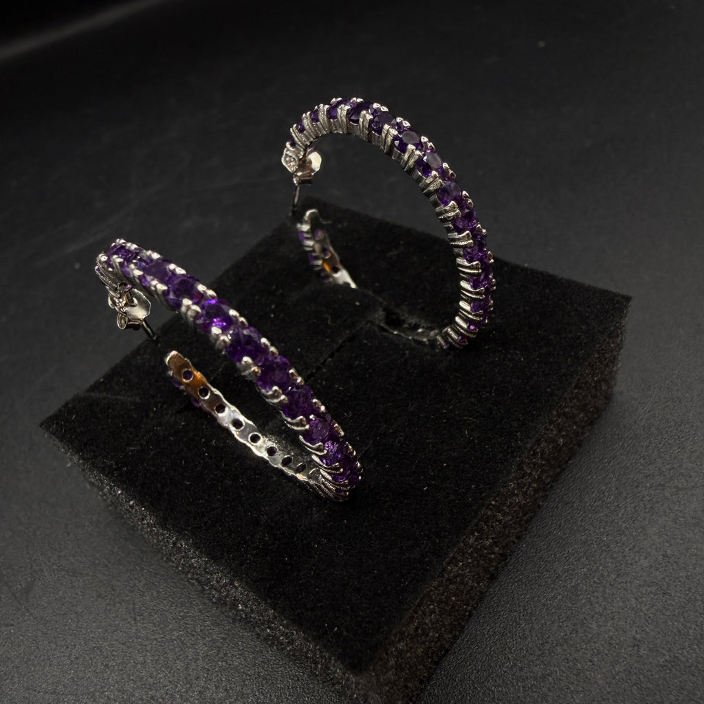 Amethyst Hoop S925 Certified Earrings