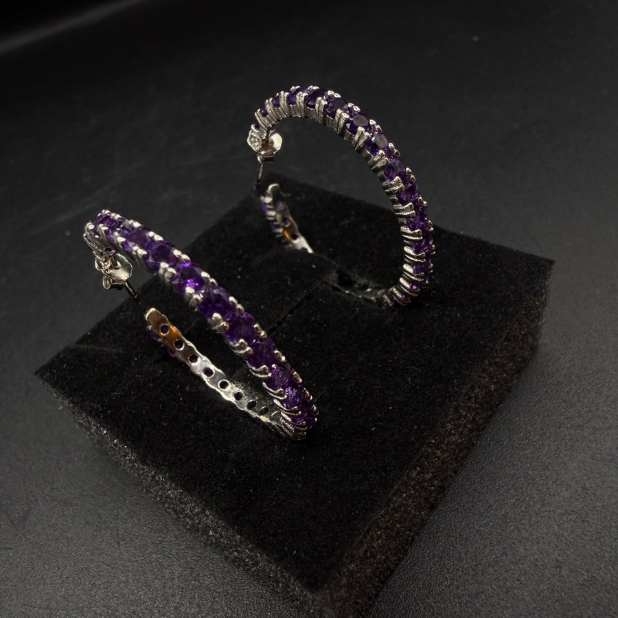 Amethyst Hoop S925 Certified Earrings