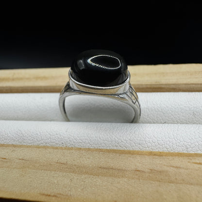 Obsidian S925 Adjustable Ring