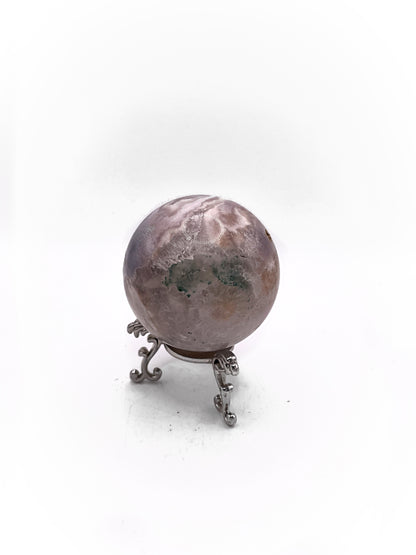 Flower Agate Pink Amethyst Sphere