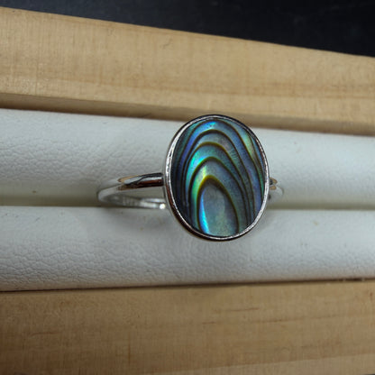 Abalone Shell S925 Adjustable Ring