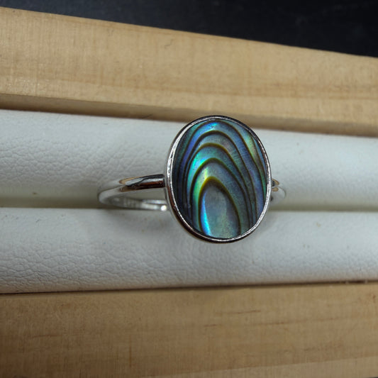 Abalone Shell S925 Adjustable Ring
