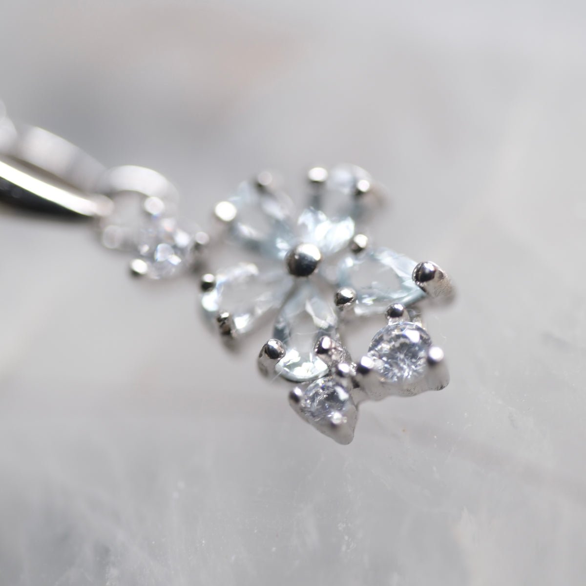 Aquamarine Flower S925 Necklace