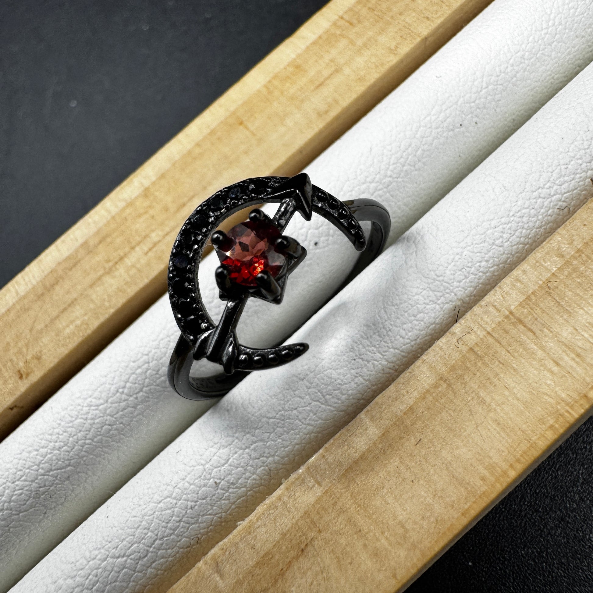 Garnet Moon S925 Halloween Ring