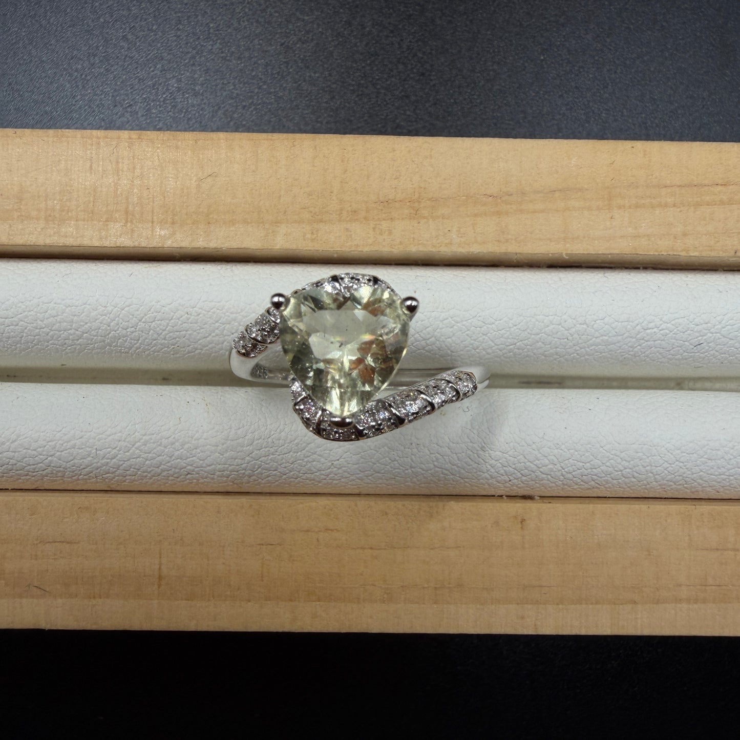 Libyan Desert Glass S925 Certified Adjustable Ring