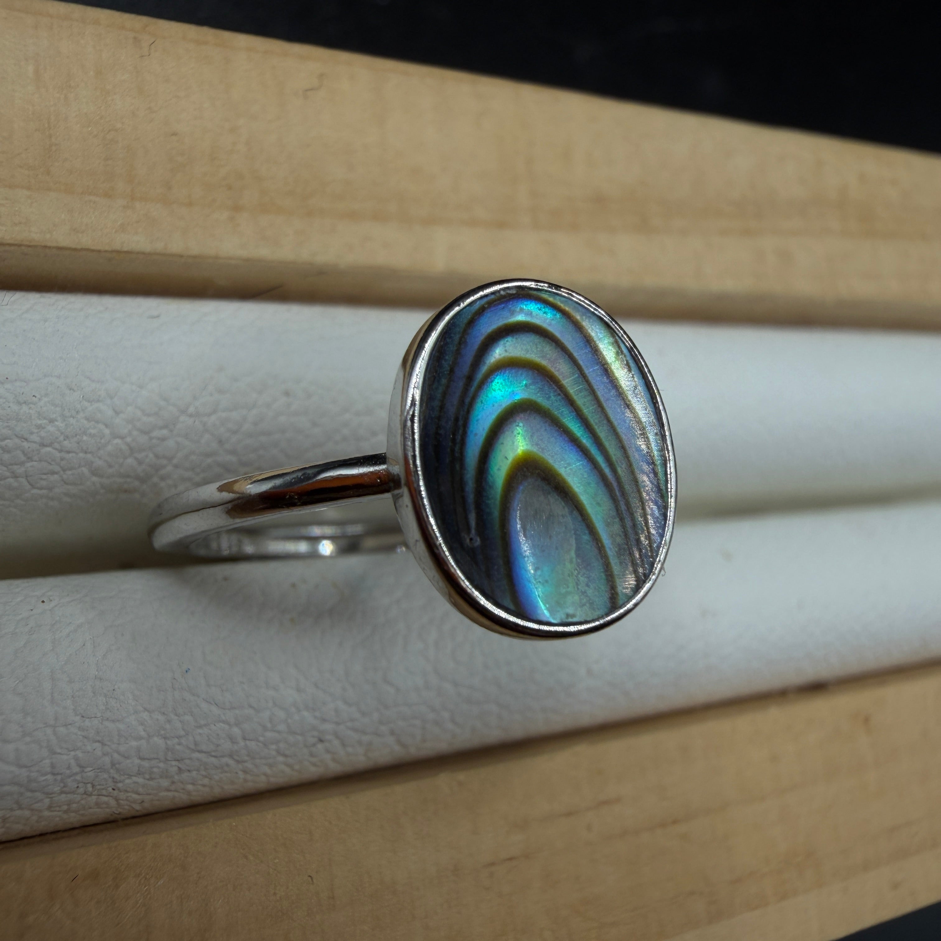 Abalone Shell S925 Adjustable Ring