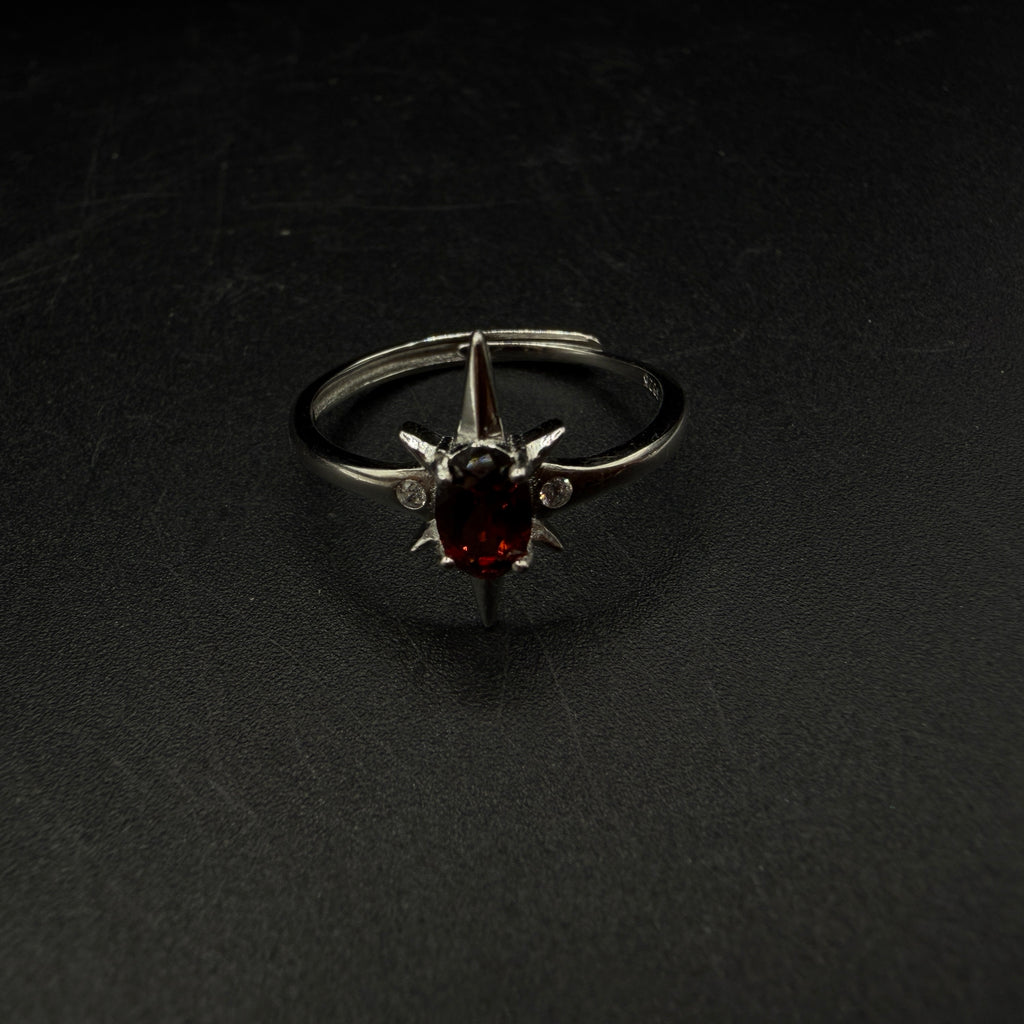 Garnet Star S925 Adjustable Ring