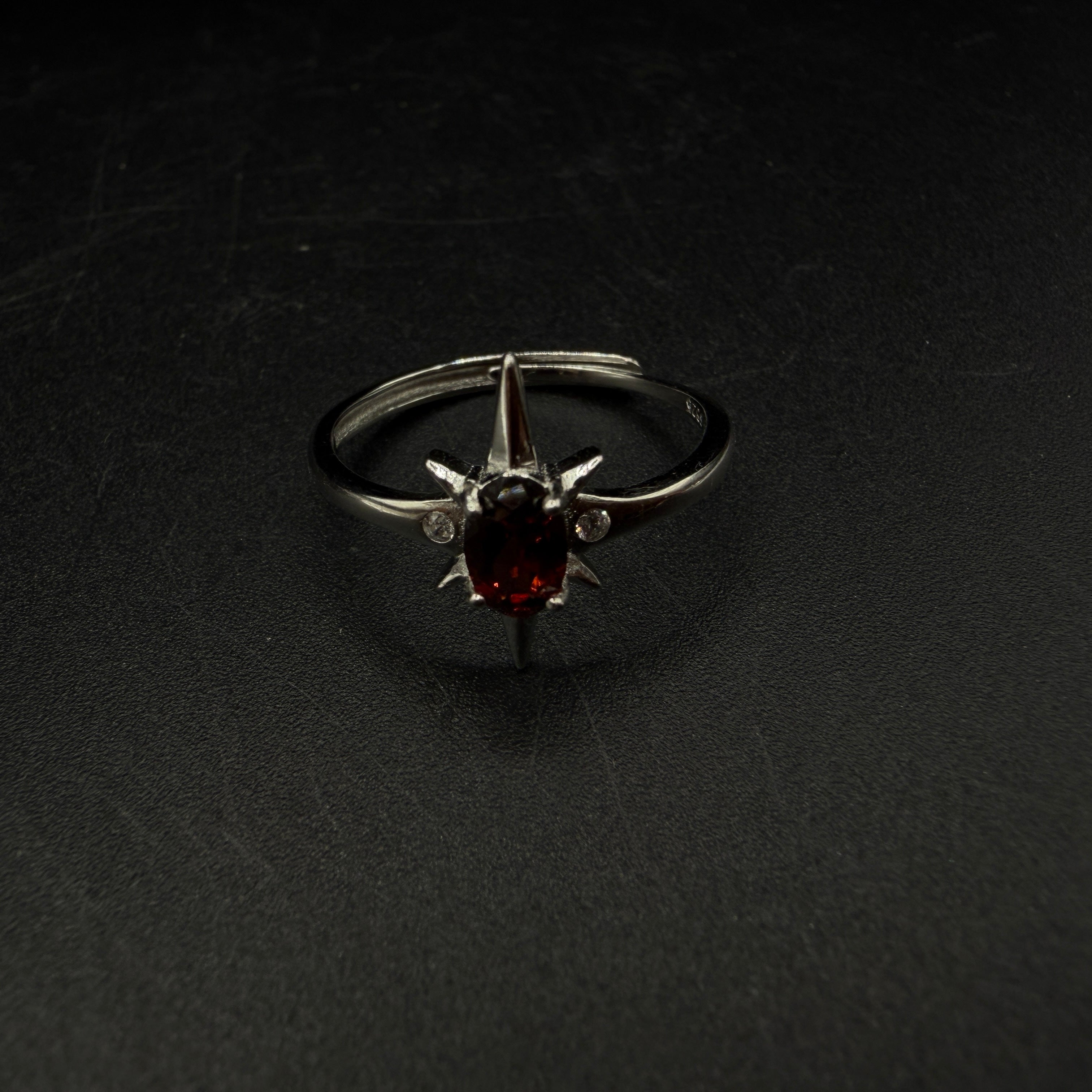 Garnet Star S925 Adjustable Ring