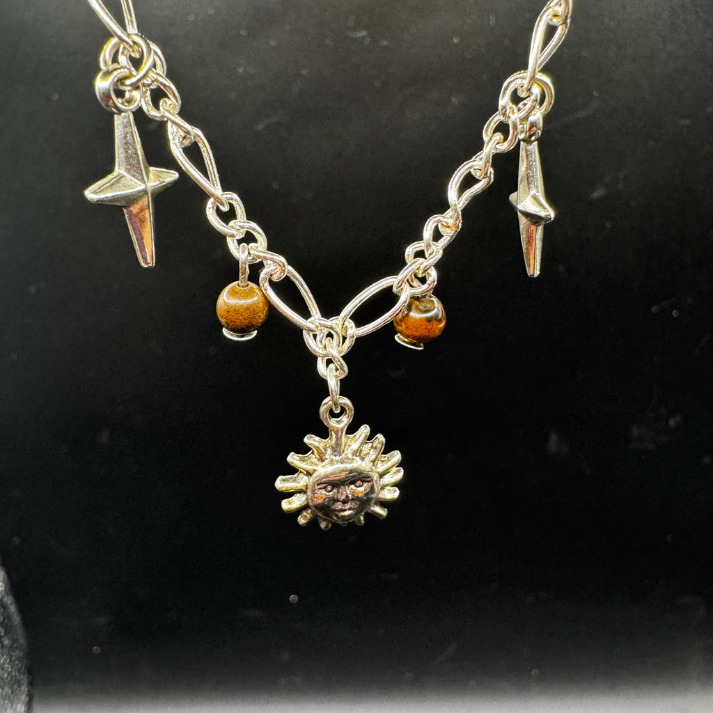 Handmade Sun & Stars Tigers Eye Choker