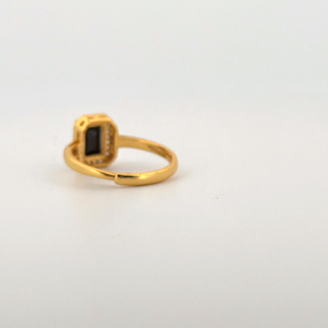 Black Spinel S925 Adjustable Ring