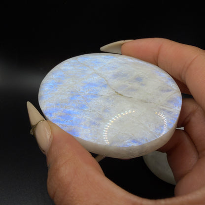 AA Grade Blue Moonstone Large Palm Stone
