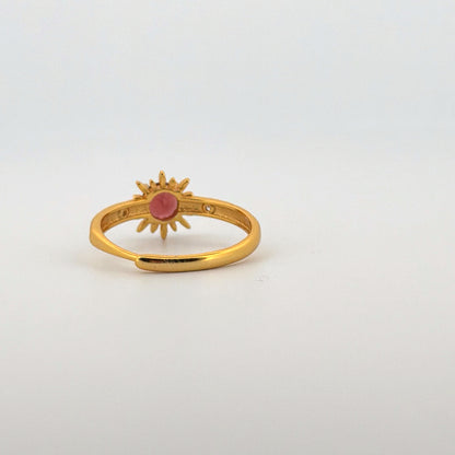Garnet Gold S925 Adjustable Ring