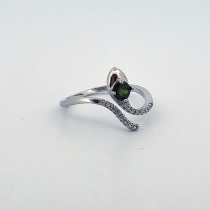 Diopside Snake S925 Adjustable Ring
