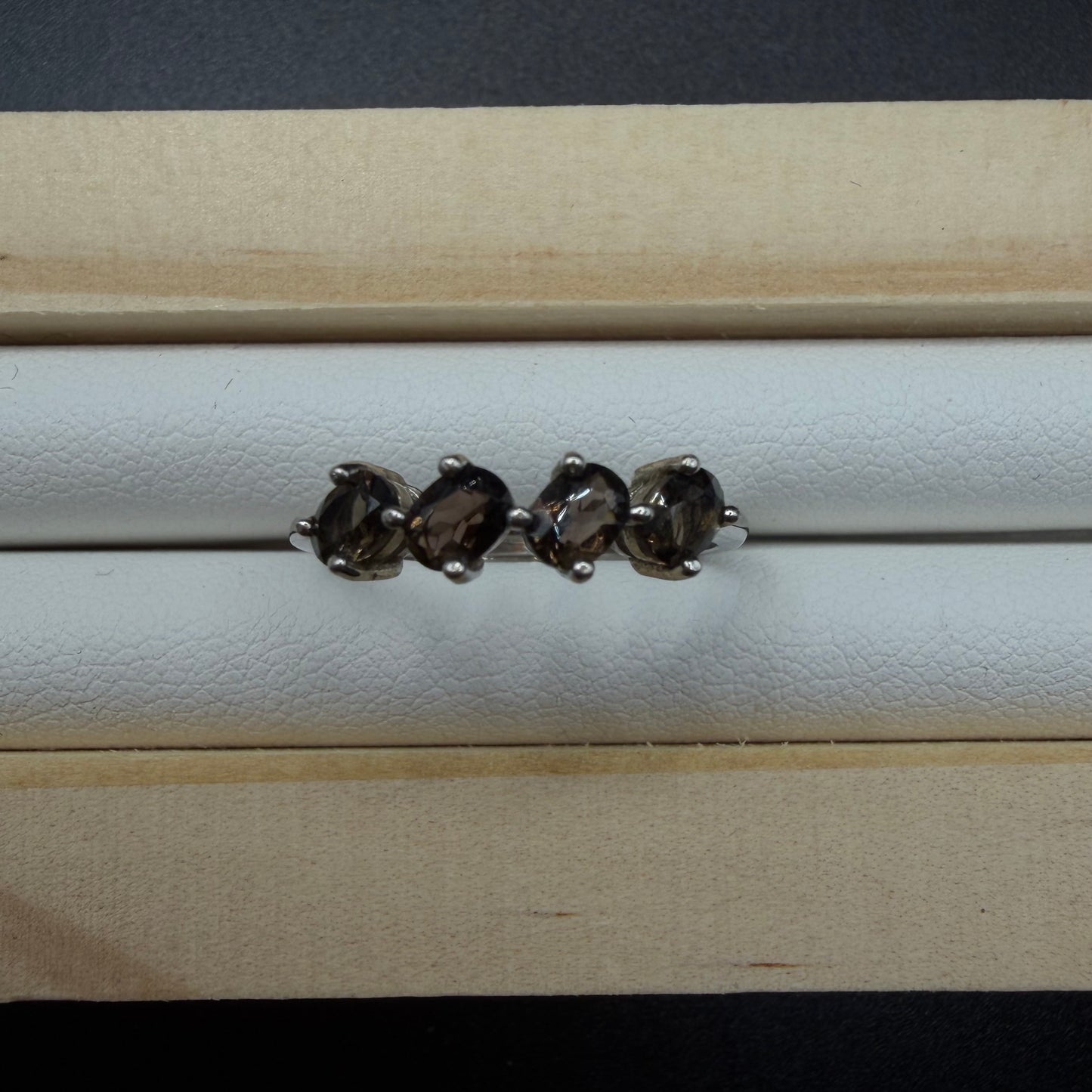 Smokey Quartz S925 Adjustable Ring