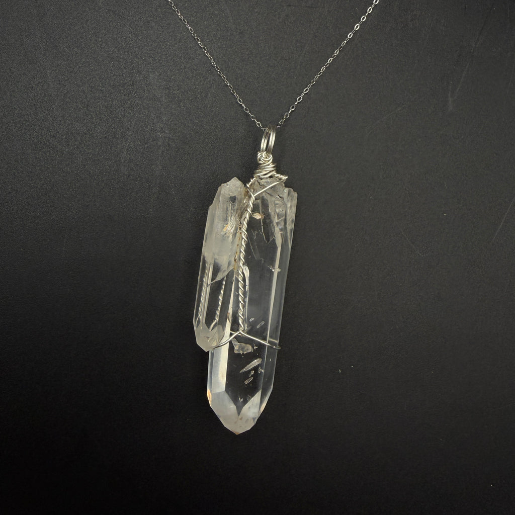 Lemurian Blue Mist Quartz S925 Handmade Necklace