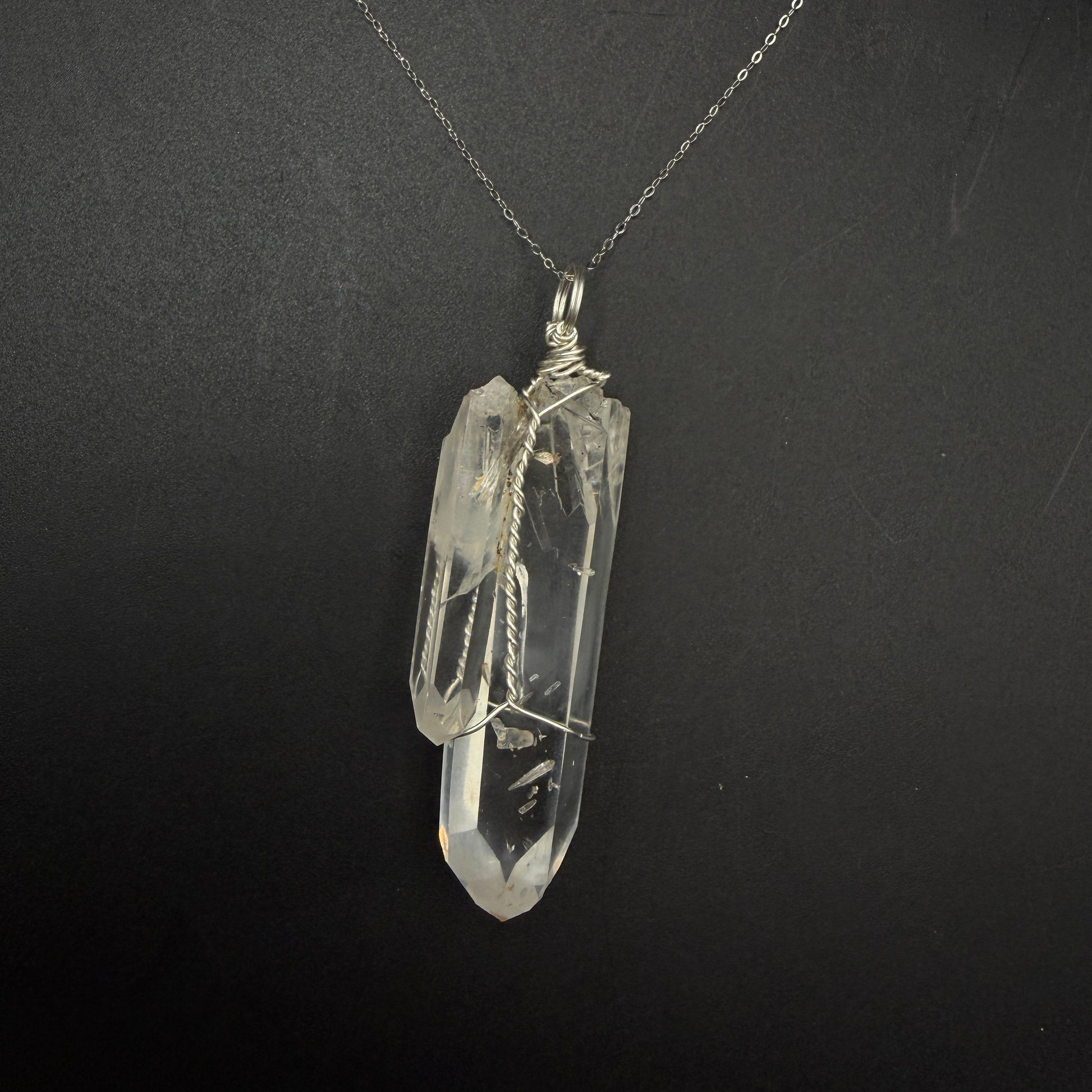 Lemurian Blue Mist Quartz S925 Handmade Necklace