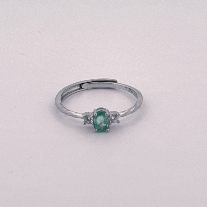 Emerald S925 Adjustable Ring