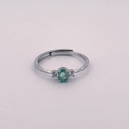 Emerald S925 Adjustable Ring