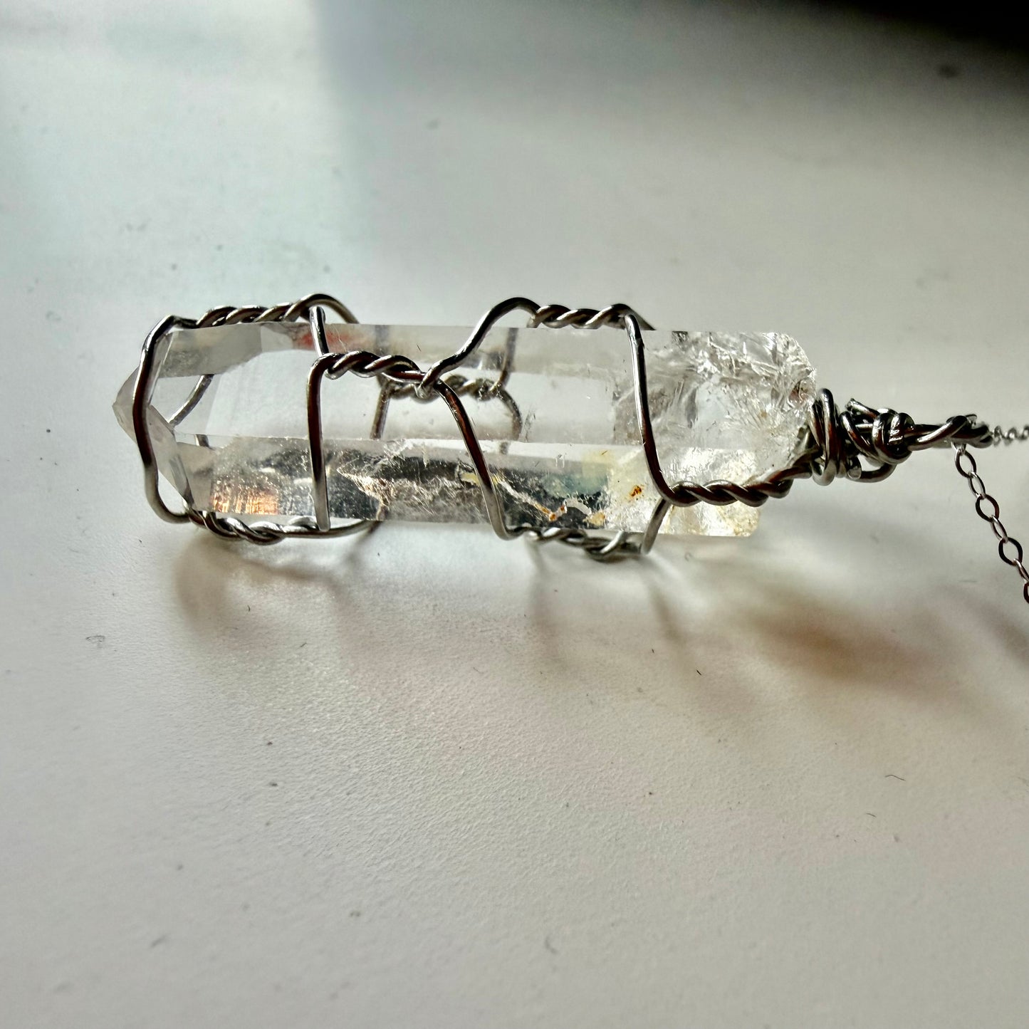 Colombian Lemurian Quartz S925 Handmade Necklace