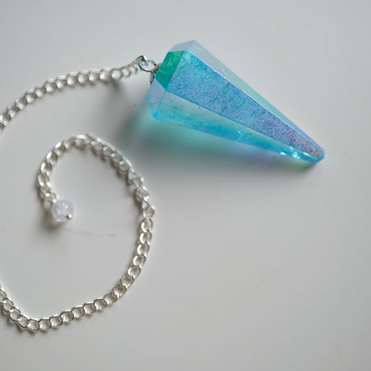 Blue Aura Quartz Pendulum