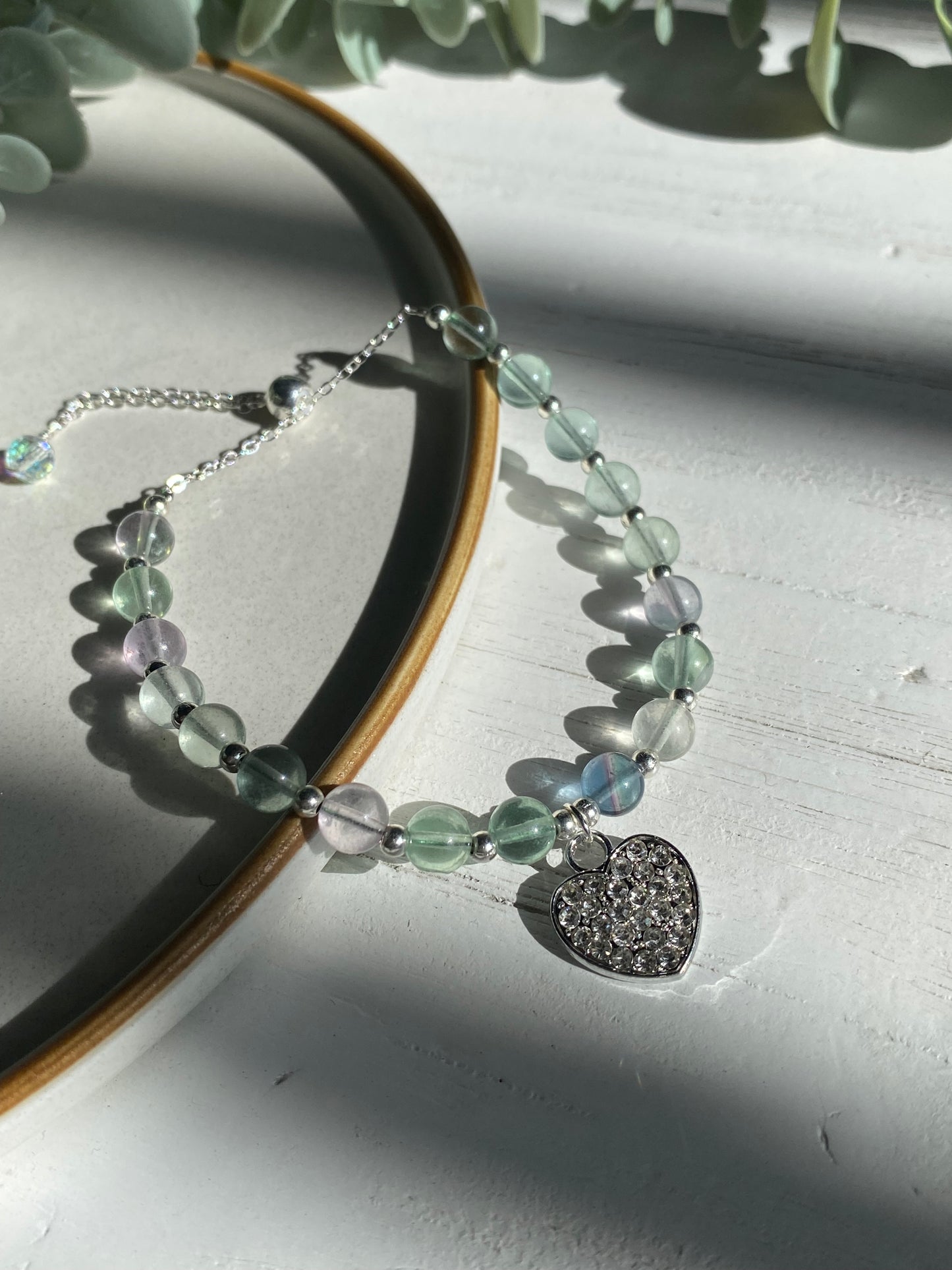 Fluorite Heart Bracelet