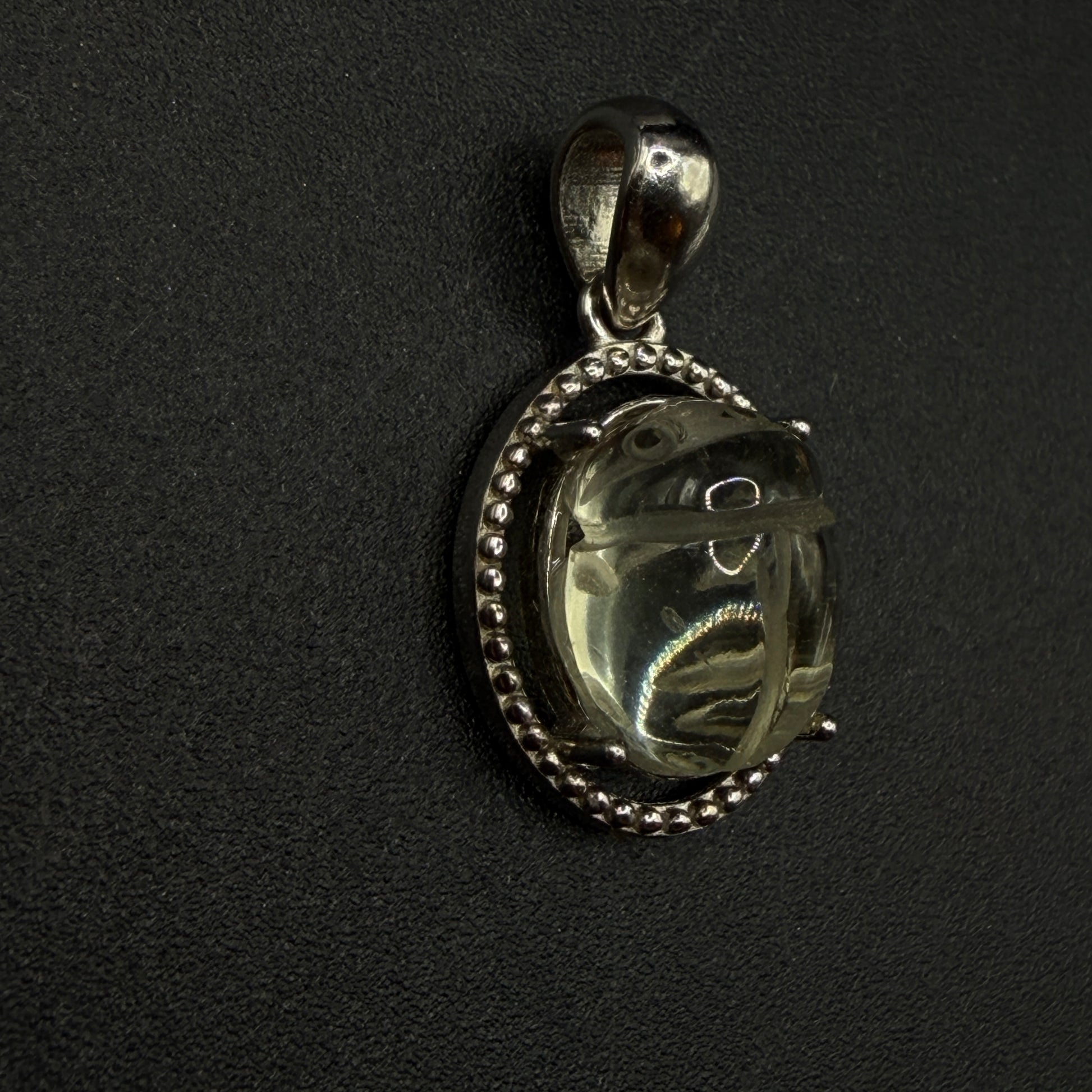 Libyan Desert Glass Scarab S925 Certified Necklace
