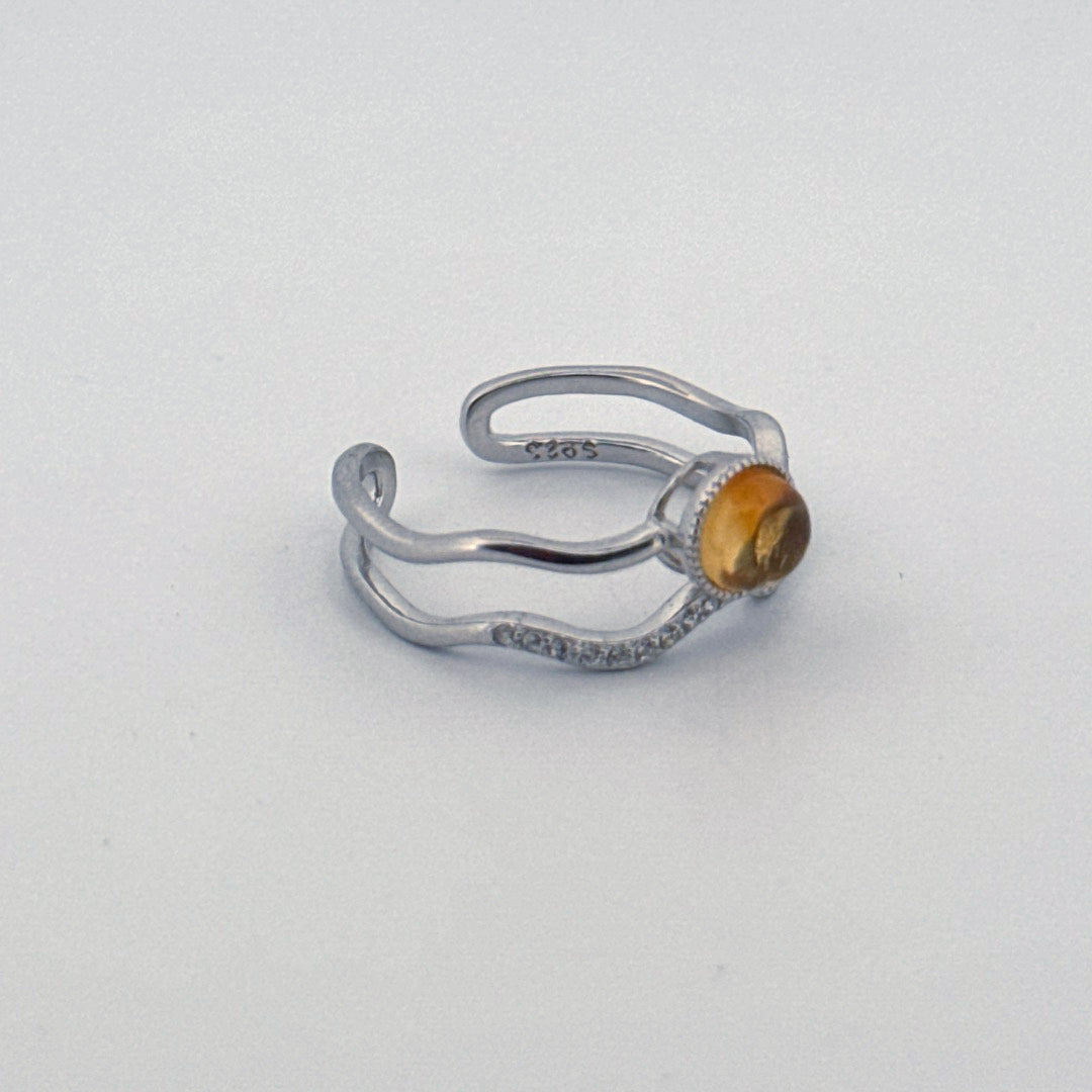 Citrine S925 Adjustable Ring