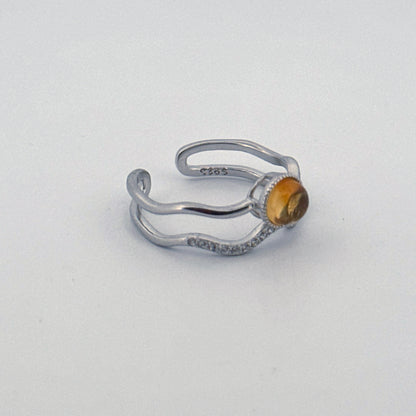 Citrine S925 Adjustable Ring