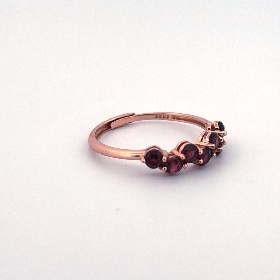 Garnet S925 Adjustable Ring