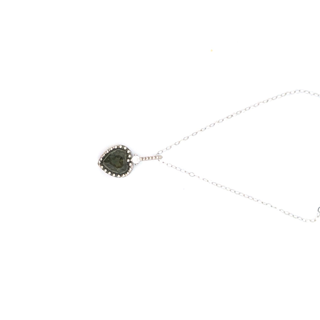 Moldavite Heart S925 Certified Necklace
