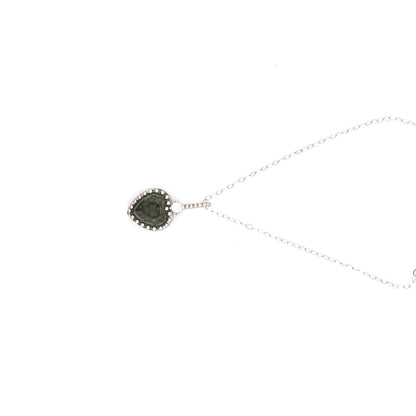 Moldavite Heart S925 Certified Necklace