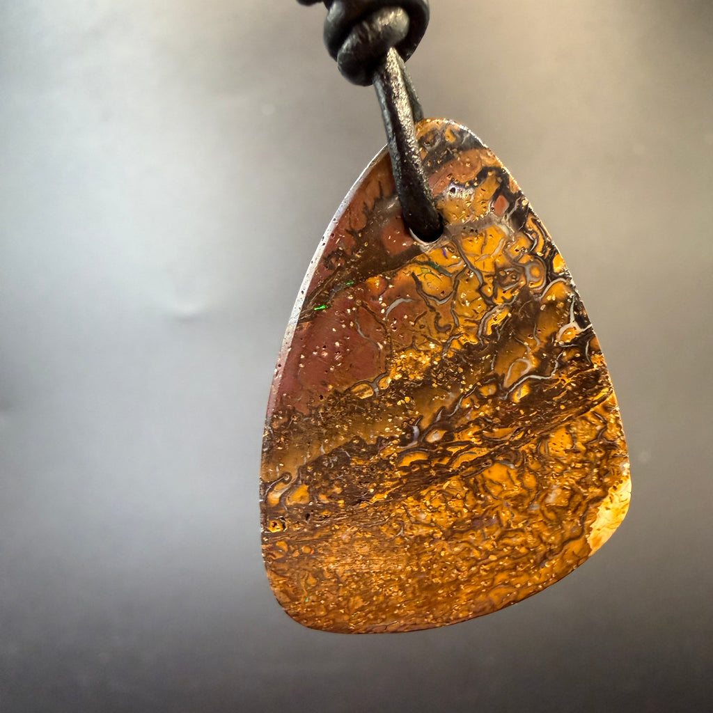 Solid Tribal Queensland Boulder Opal Necklace