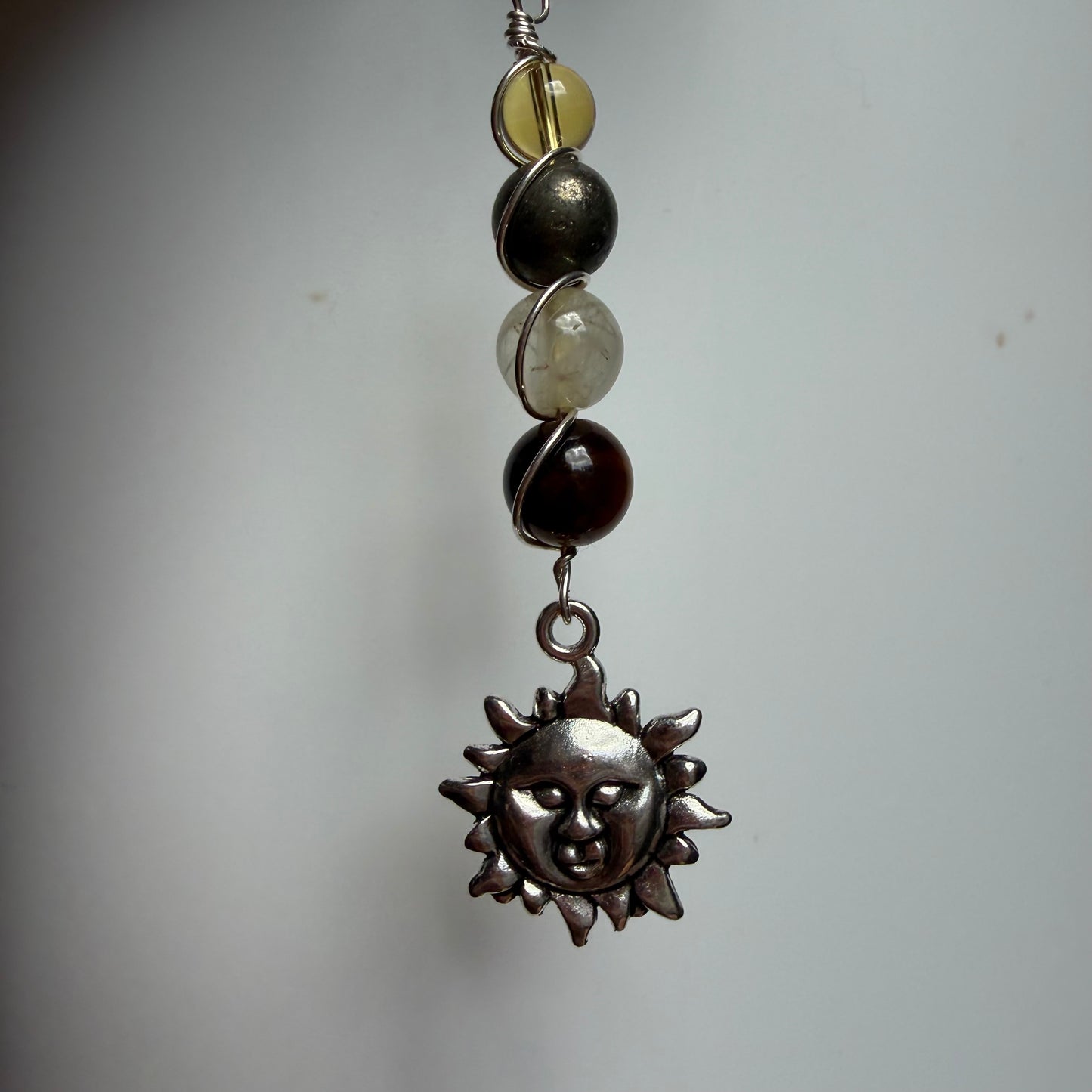 Radiant Joy Citrine Pyrite Labradorite and Black Tourmaline Handmade Necklace