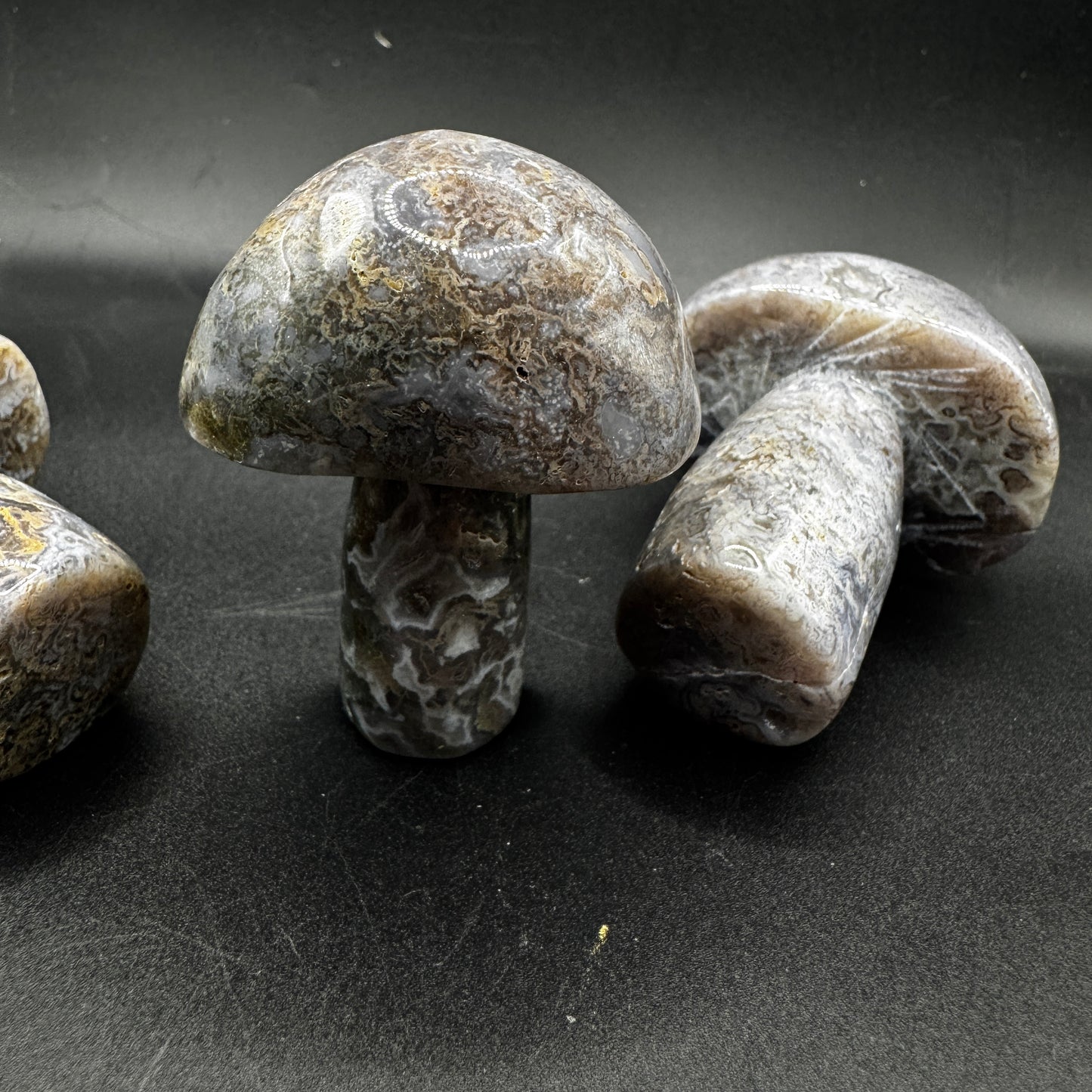 Purple Moss Agate Mushroom Carving