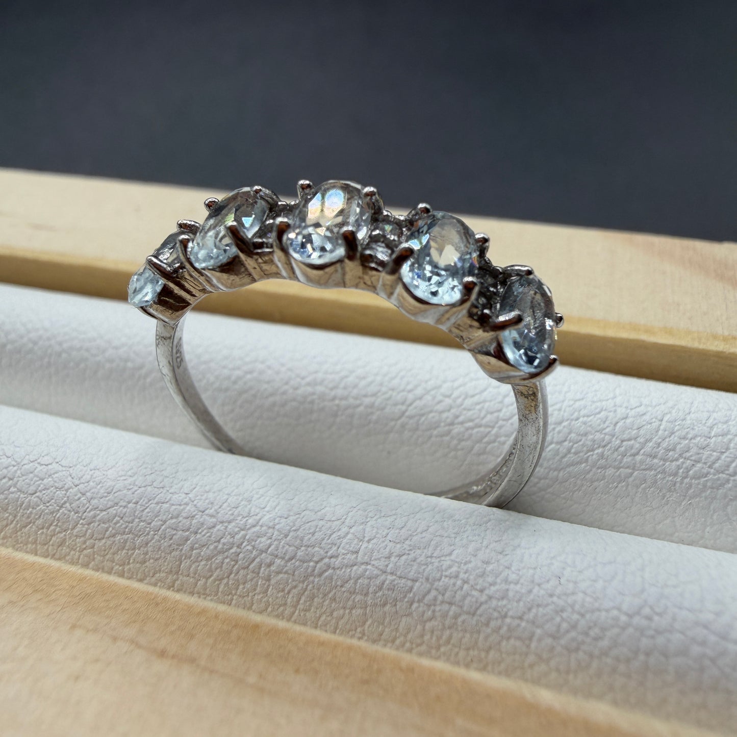 Aquamarine S925 Adjustable Ring